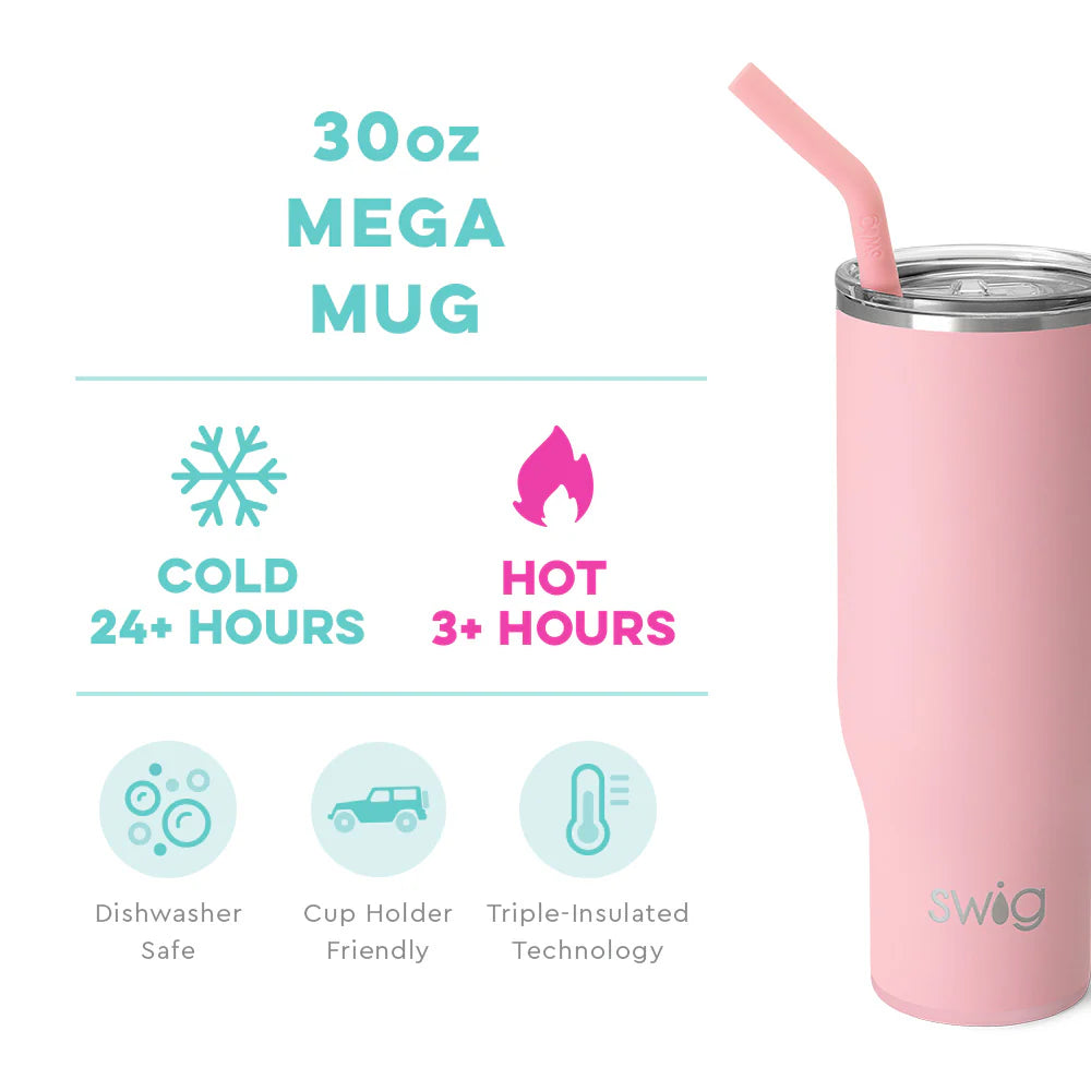 Blush Mega Mug with Straw (30oz)