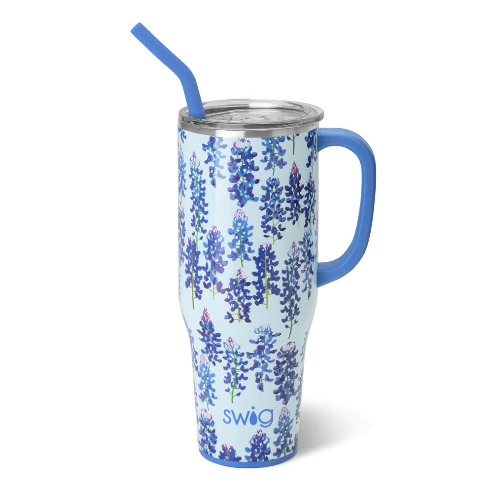 Bluebonnet Mega Mug Tumbler with Straw (40oz)