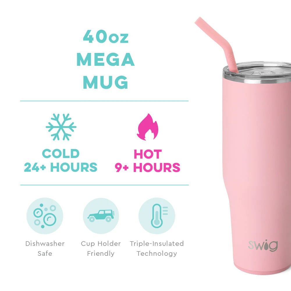 Blush Mega Mug Tumbler with Straw (40oz)