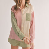 Oasis Color Block Button Up Shirt