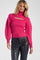 Everly Turtleneck Bubble Sleeve Sweater Fuchsia