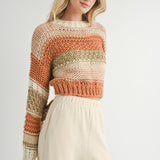 Butter Pecan Chunky Sweater - Brick Multi