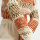 Butter Pecan Chunky Sweater - Brick Multi