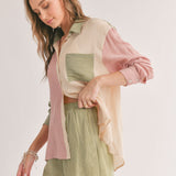 Oasis Color Block Button Up Shirt