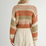 Butter Pecan Chunky Sweater - Brick Multi