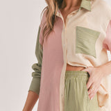 Oasis Color Block Button Up Shirt