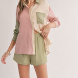 Oasis Color Block Button Up Shirt