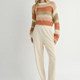 Butter Pecan Chunky Sweater - Brick Multi