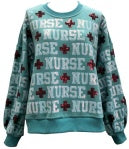 "Nurse" All Over Sweatshirt - Blue [Queen of Sparkles]