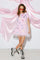 Multi Heart Mesh Overlay Dress Light Pink Queen of Sparkles