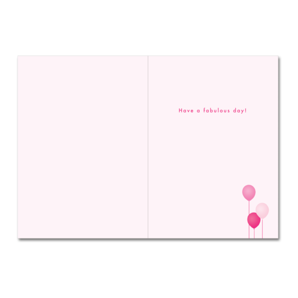 GLITTERY BALLOON BIRTHDAY GIRL GREETING CARD