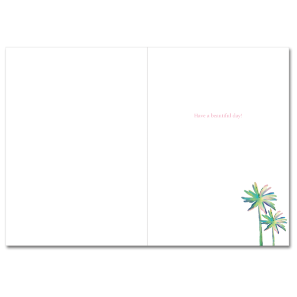 PINK PALMS BIRTHDAY GREETING CARD