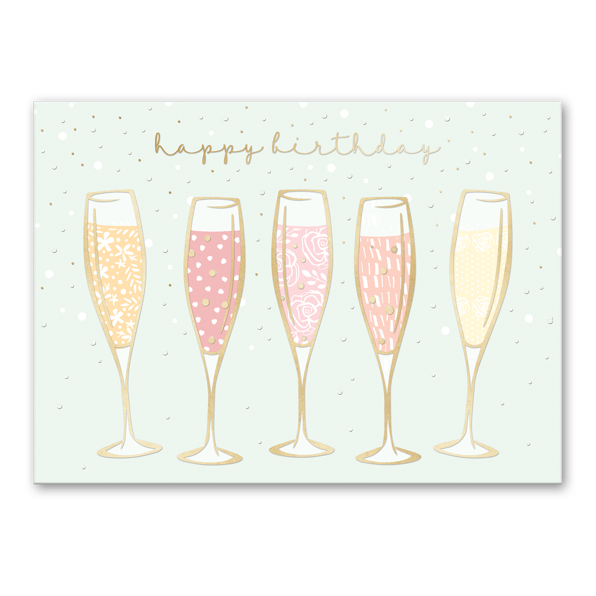 Champage Glasses Happy Birthday Greeting Card