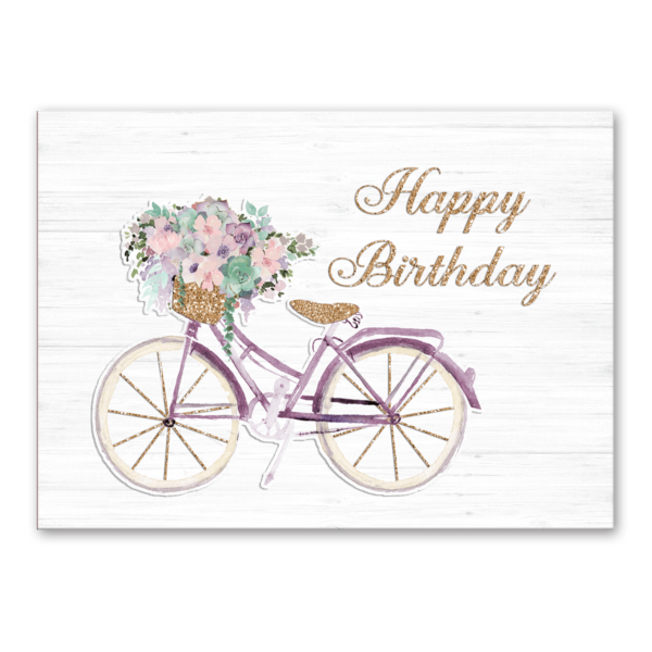 FLORAL BIKE BIRTHDAY GREETING CARD