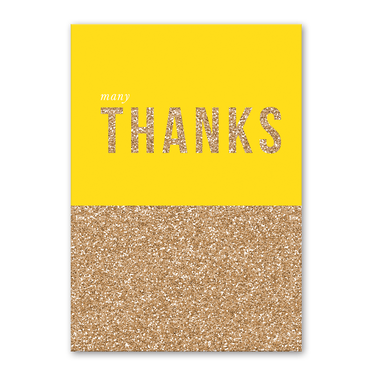 GOLD GLITTER THANKS GREETING CARD