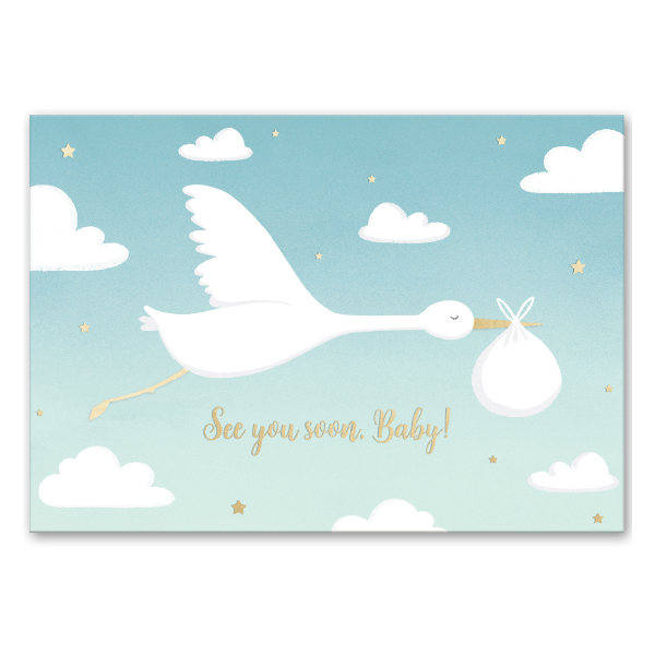 BABY STORK GREETING CARD