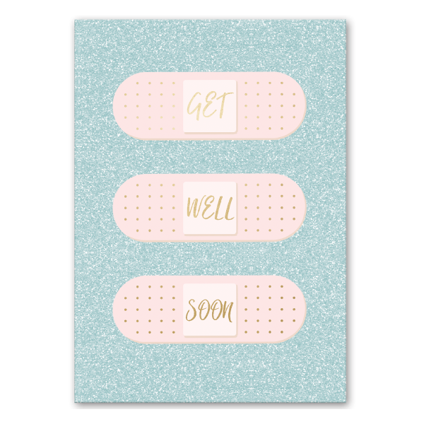 GET WELL SOON BAND AIDS GREETING CARD