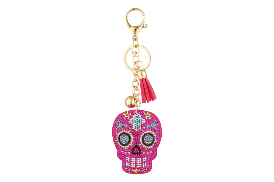 Pink Skull Keychain