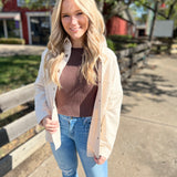 Change My Mind Knit Sweater Brown Crop Top