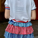 Queen of Sparkles Red, White & Blue Sequin Star Skort