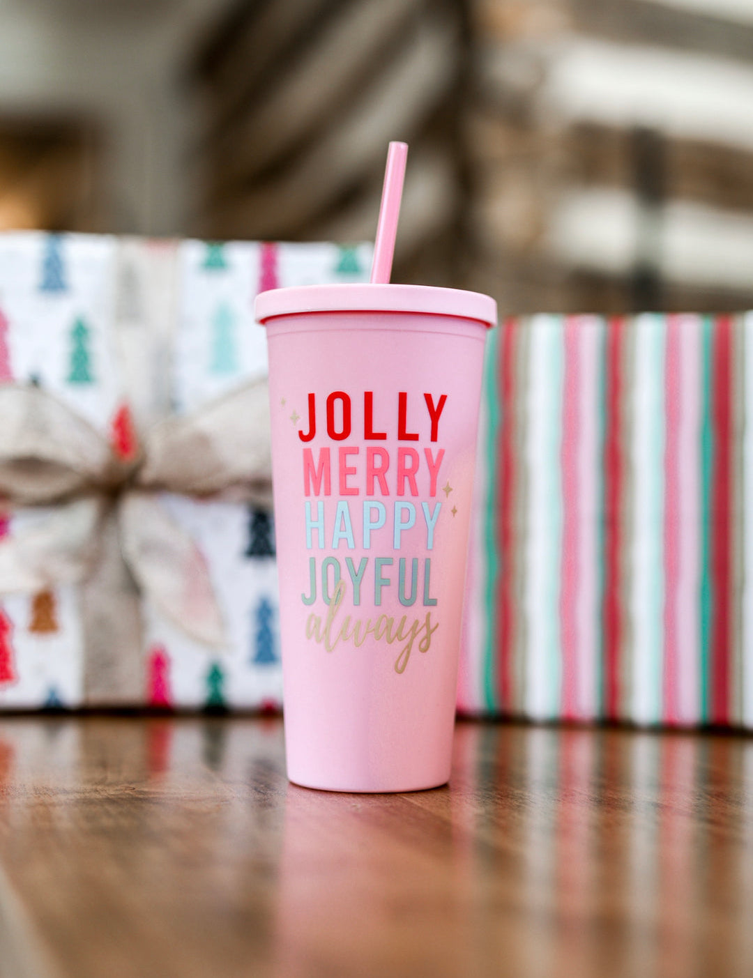 Jolly Merry Happy Joyful Always Matte Tumbler