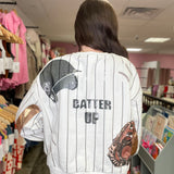 Batter Up Queen Sweatshirt White Queen of Sparkles