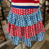 Queen of Sparkles Red, White & Blue Sequin Star Skort